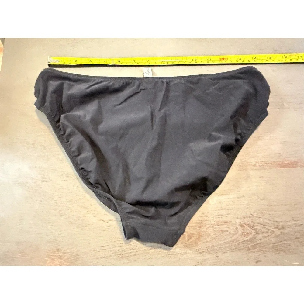 Profile by Gottex Black High Cut Bikini Swim Bottoms Womens Size 12 837-1PC